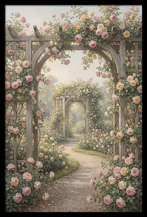 Rose Garden With Trellises