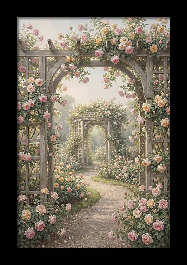 Rose Garden With Trellises