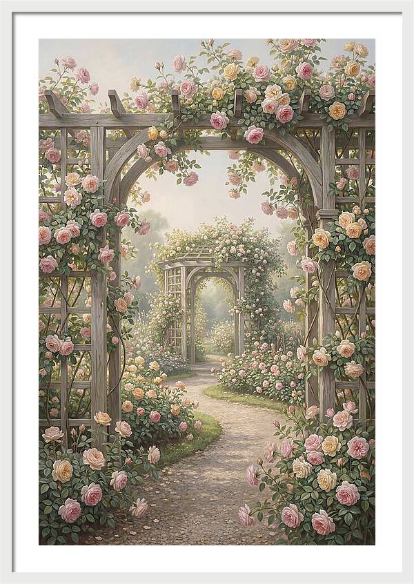 Rose Garden With Trellises