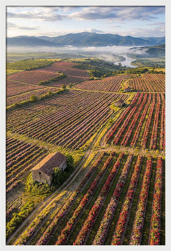 Roses Blooming In Bulgarian Fields