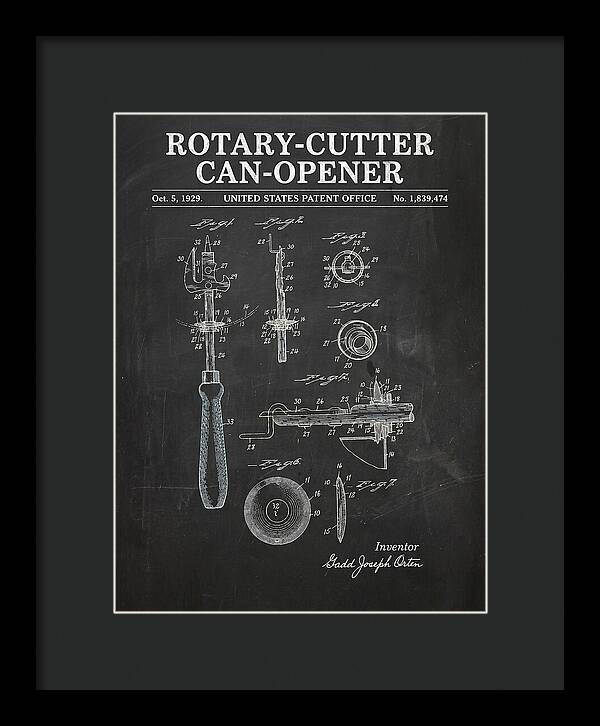 Rotary Cutter Can Opener Chalkboard Patent Us1839474a