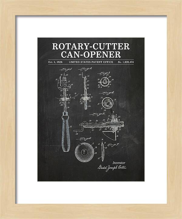 Rotary Cutter Can Opener Chalkboard Patent Us1839474a