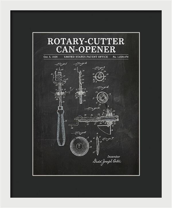 Rotary Cutter Can Opener Chalkboard Patent Us1839474a