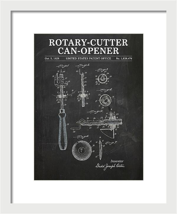 Rotary Cutter Can Opener Chalkboard Patent Us1839474a