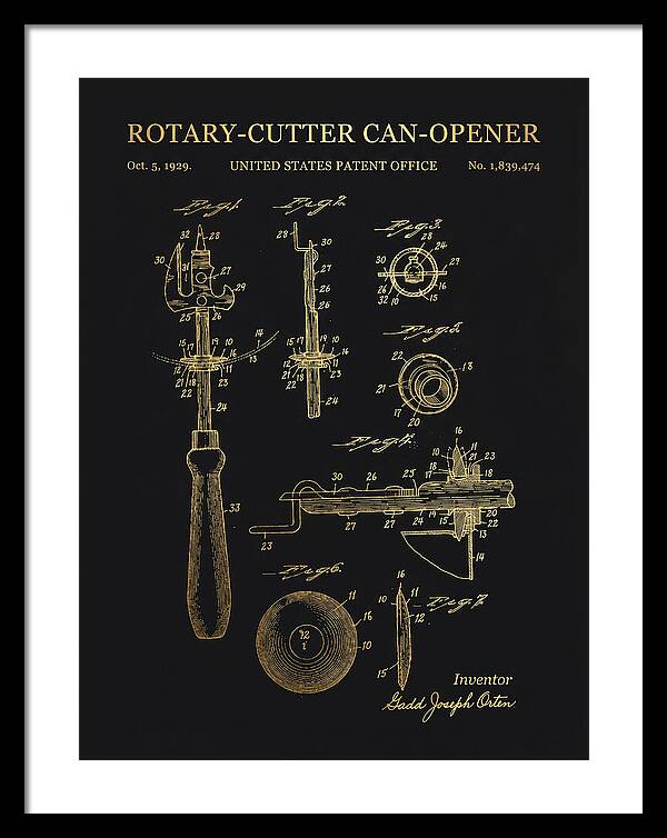 Rotary Cutter Can Opener Gold Patent Us1839474a