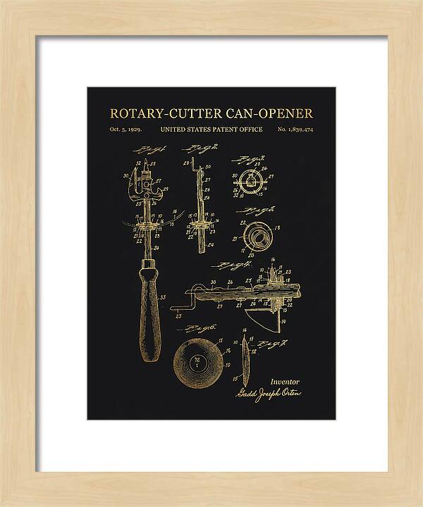 Rotary Cutter Can Opener Gold Patent Us1839474a
