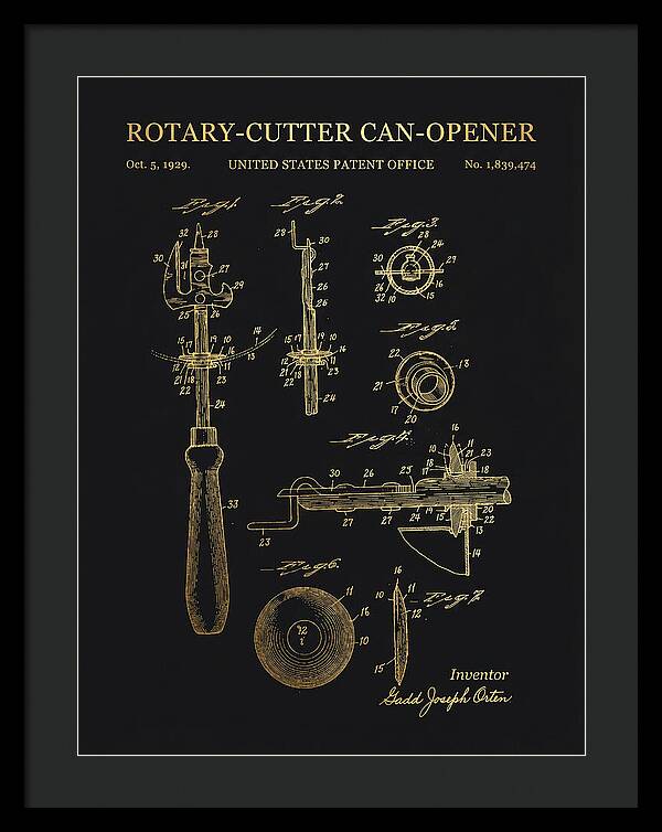 Rotary Cutter Can Opener Gold Patent Us1839474a
