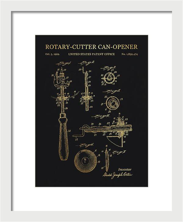 Rotary Cutter Can Opener Gold Patent Us1839474a