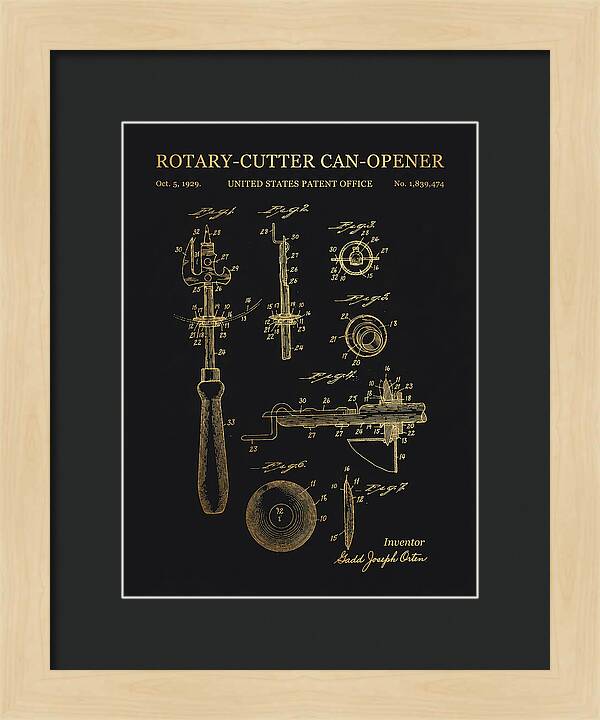 Rotary Cutter Can Opener Gold Patent Us1839474a