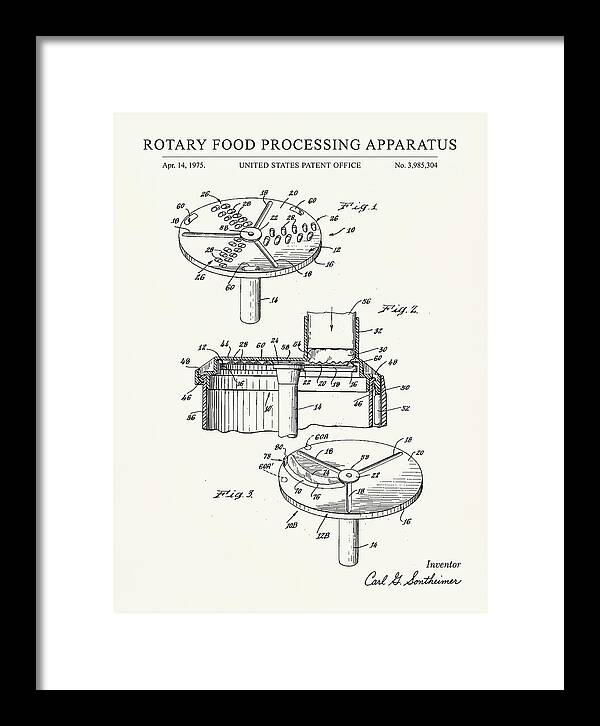 Rotary Food Processing Apparatus Cuisinart Minimalist Patent Us3985304a