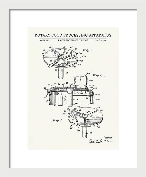 Rotary Food Processing Apparatus Cuisinart Minimalist Patent Us3985304a