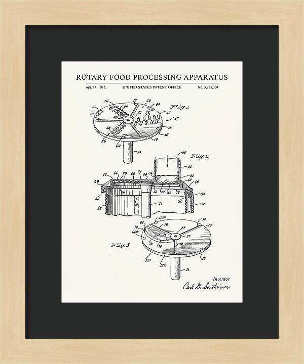 Rotary Food Processing Apparatus Cuisinart Minimalist Patent Us3985304a