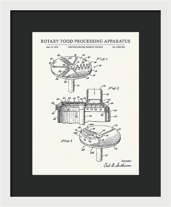 Rotary Food Processing Apparatus Cuisinart Minimalist Patent Us3985304a