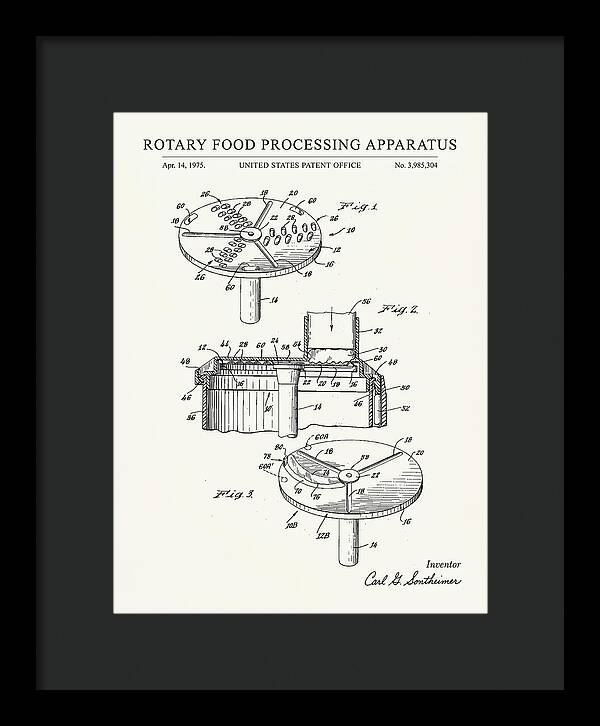 Rotary Food Processing Apparatus Cuisinart Minimalist Patent Us3985304a