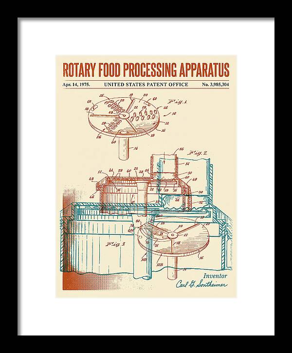 Rotary Food Processing Apparatus Cuisinart Retro Patent Us3985304a