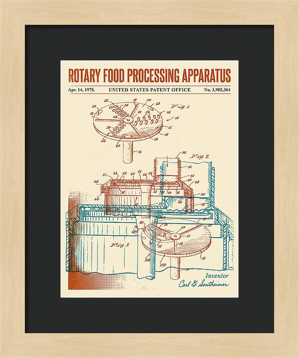 Rotary Food Processing Apparatus Cuisinart Retro Patent Us3985304a