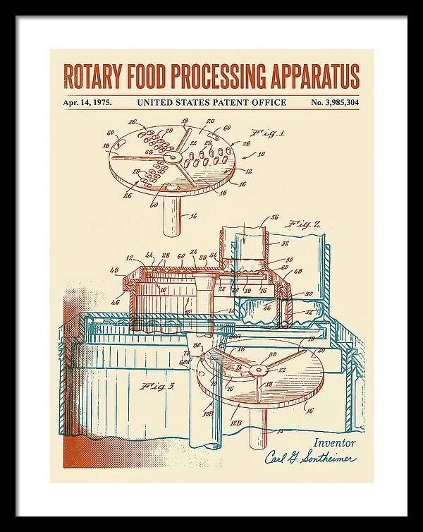 Rotary Food Processing Apparatus Cuisinart Retro Patent Us3985304a