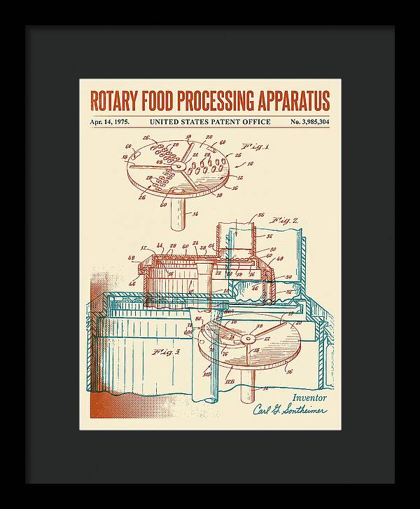 Rotary Food Processing Apparatus Cuisinart Retro Patent Us3985304a