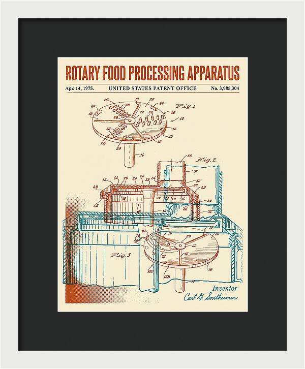 Rotary Food Processing Apparatus Cuisinart Retro Patent Us3985304a