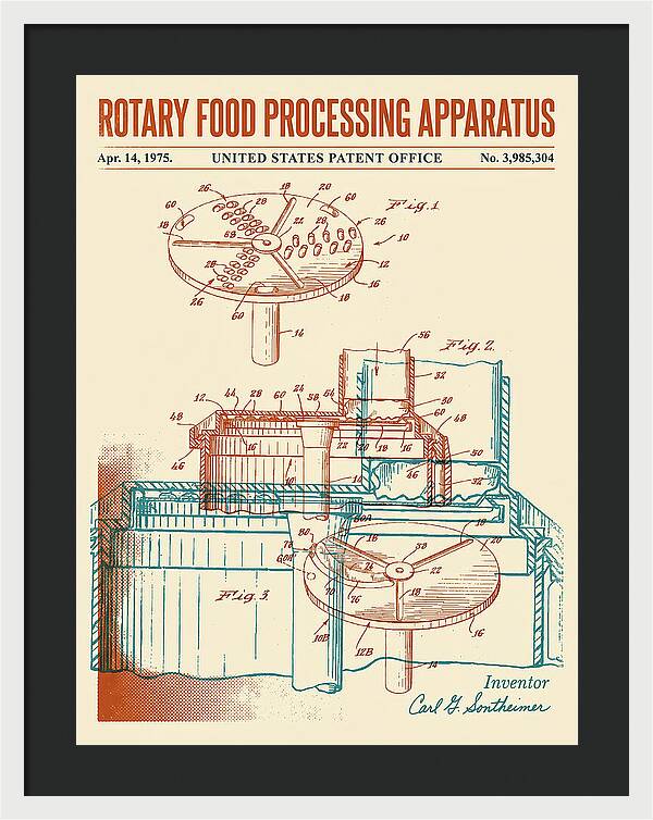 Rotary Food Processing Apparatus Cuisinart Retro Patent Us3985304a