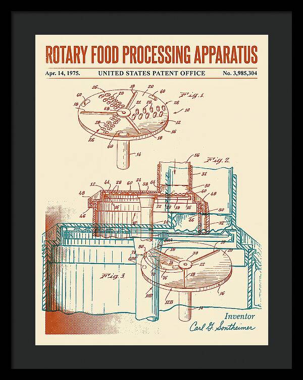 Rotary Food Processing Apparatus Cuisinart Retro Patent Us3985304a