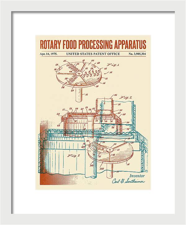 Rotary Food Processing Apparatus Cuisinart Retro Patent Us3985304a