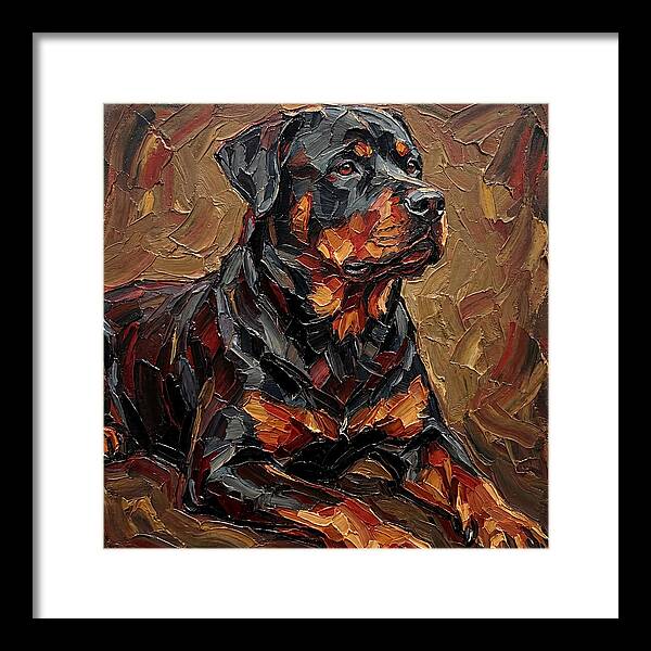 Rottweiler In Palette Knife Style