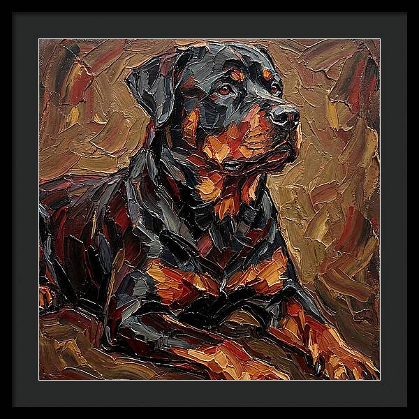 Rottweiler In Palette Knife Style