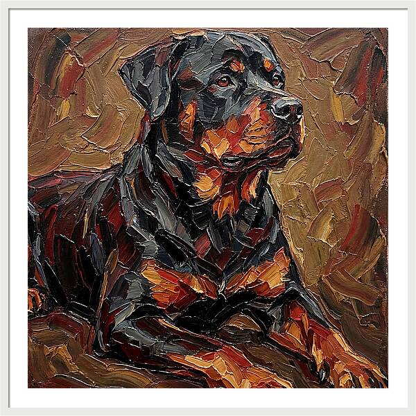 Rottweiler In Palette Knife Style