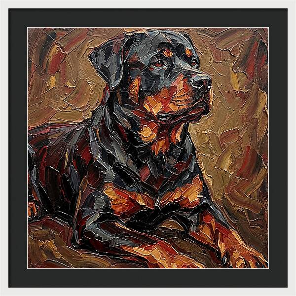 Rottweiler In Palette Knife Style