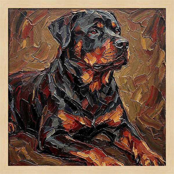 Rottweiler In Palette Knife Style