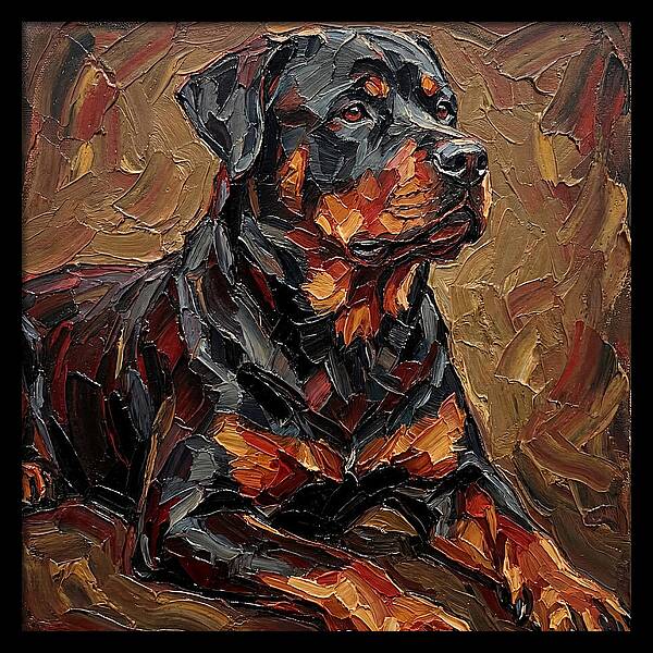 Rottweiler In Palette Knife Style