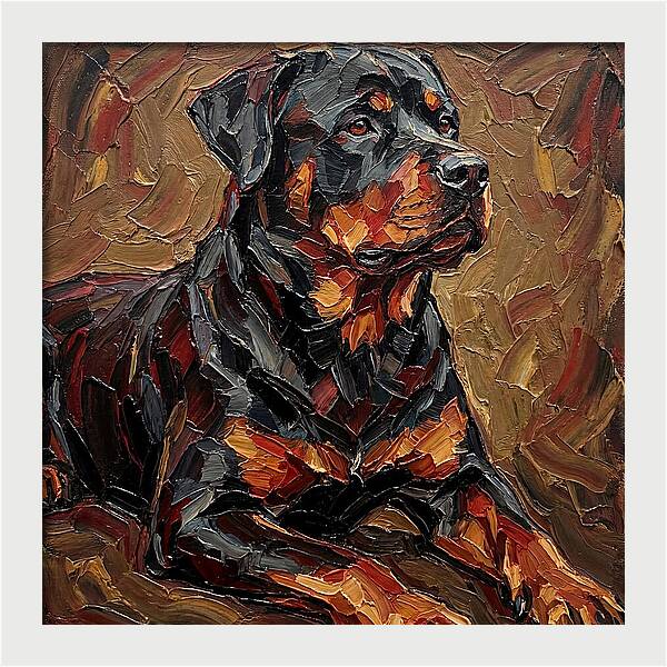 Rottweiler In Palette Knife Style