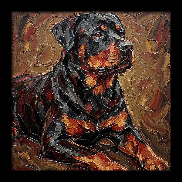Rottweiler In Palette Knife Style