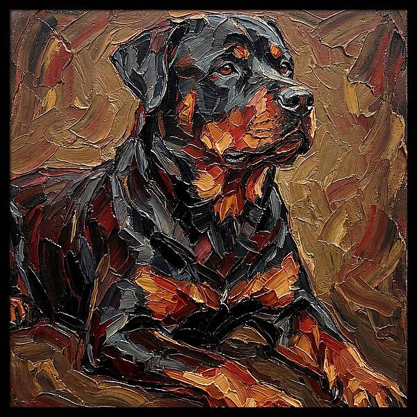 Rottweiler In Palette Knife Style