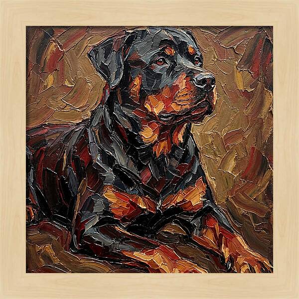 Rottweiler In Palette Knife Style