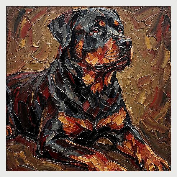Rottweiler In Palette Knife Style