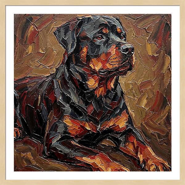 Rottweiler In Palette Knife Style
