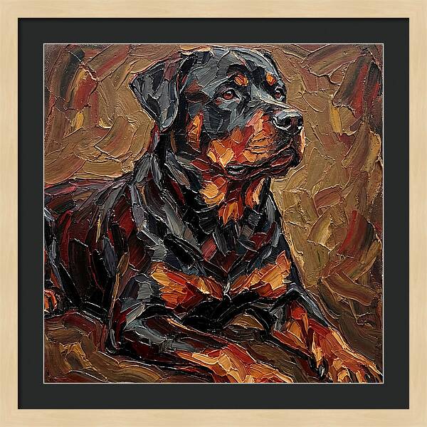 Rottweiler In Palette Knife Style