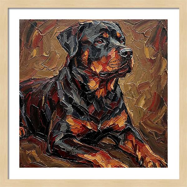 Rottweiler In Palette Knife Style