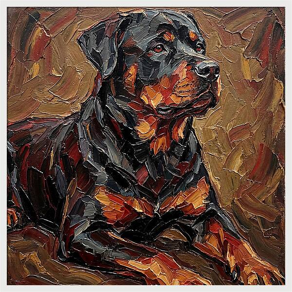 Rottweiler In Palette Knife Style