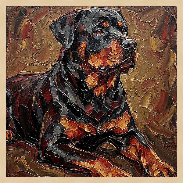 Rottweiler In Palette Knife Style