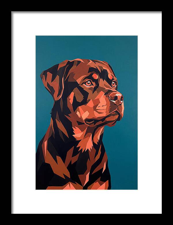 Rottweiler Portrait In Pop Art Style