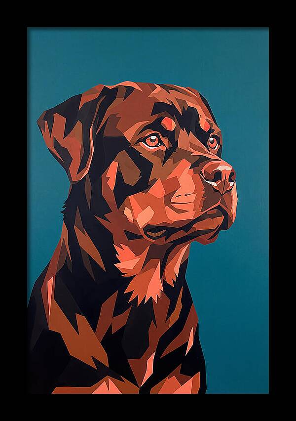 Rottweiler Portrait In Pop Art Style