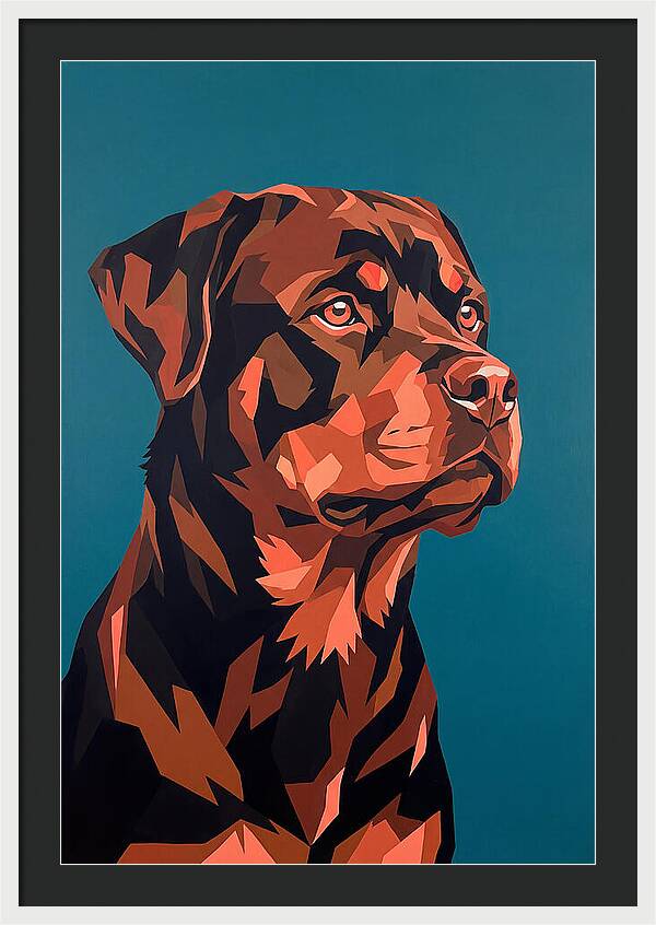 Rottweiler Portrait In Pop Art Style