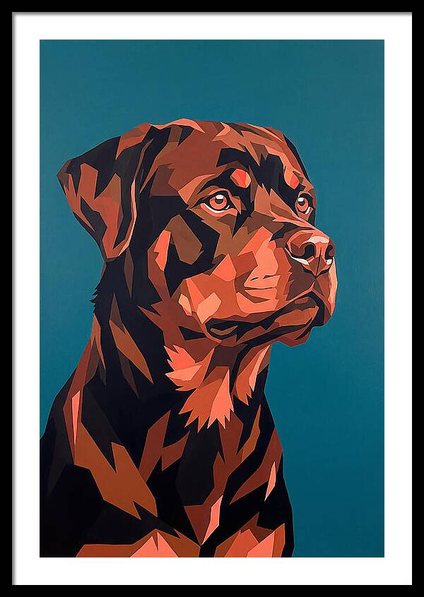 Rottweiler Portrait In Pop Art Style