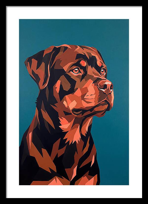 Rottweiler Portrait In Pop Art Style