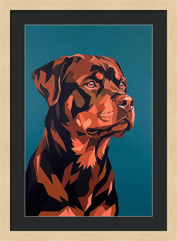 Rottweiler Portrait In Pop Art Style