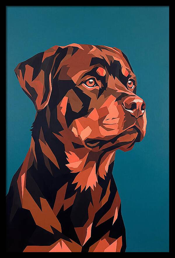 Rottweiler Portrait In Pop Art Style