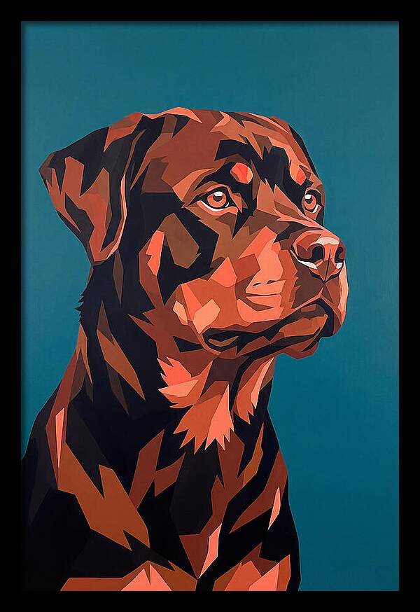 Rottweiler Portrait In Pop Art Style